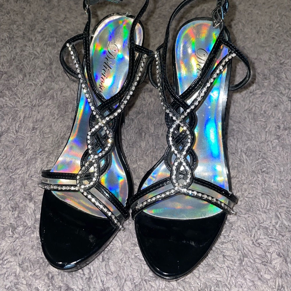Delicioso Rhinestone strap heels - 7